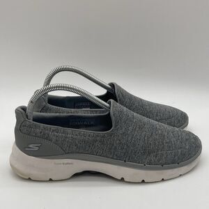 Womens Size 7.5 Skechers Go Walk 6 Grand Horizon Grey Slip On Walking Shoes